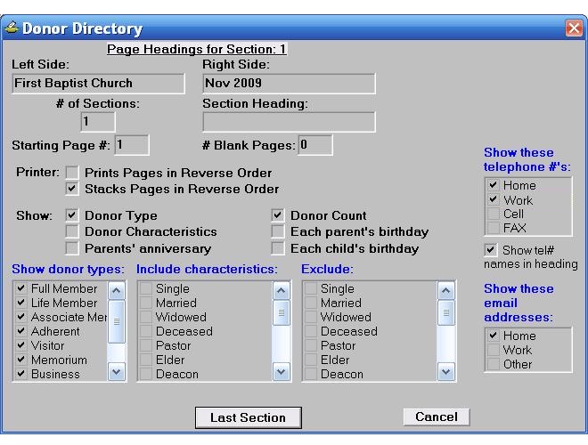 Donor Directory Setup